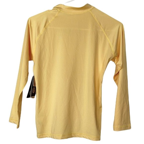 Rip Curl Girls Rash Guard T-Shirt Yellow Sun Protection Long Sleeve Tee 12 New - Picture 2 of 9